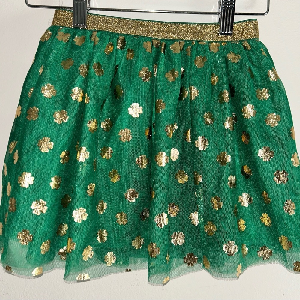Green and Gold Floral Skirt